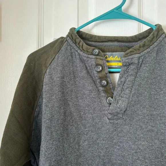 Cabela's Faded Double Layer Thermal Long Sleeve Henley T-Shirt - Size Medium - Picture 4 of 4